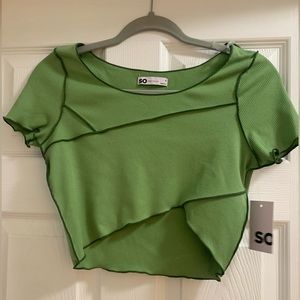 sage green crop top